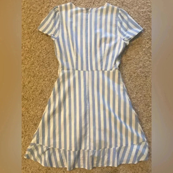 J. Crew | Blue / White Striped Faux Wrap Dress - Picture 6 of 11
